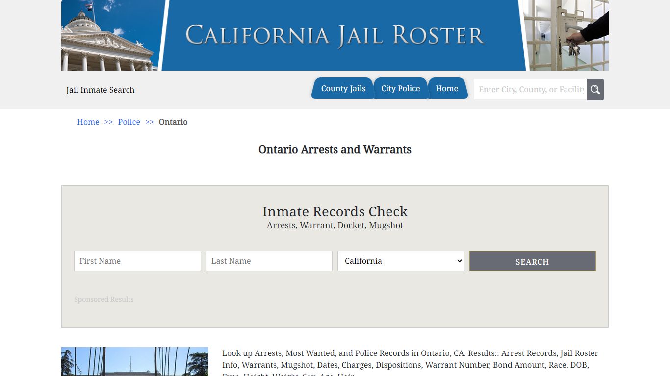 Ontario Arrests and Warrants | Jail Roster Search